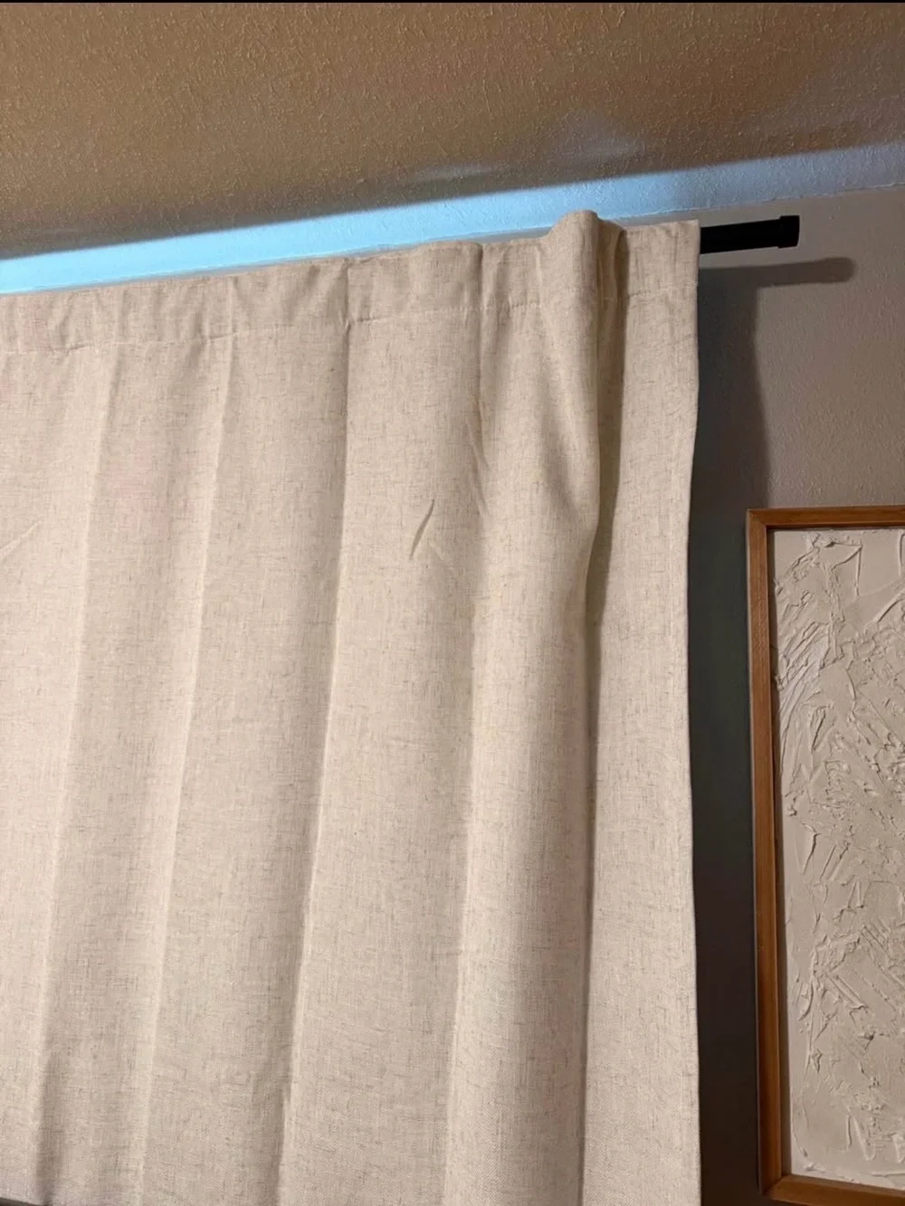 (4) Neutral Linen-Look Curtain Panels